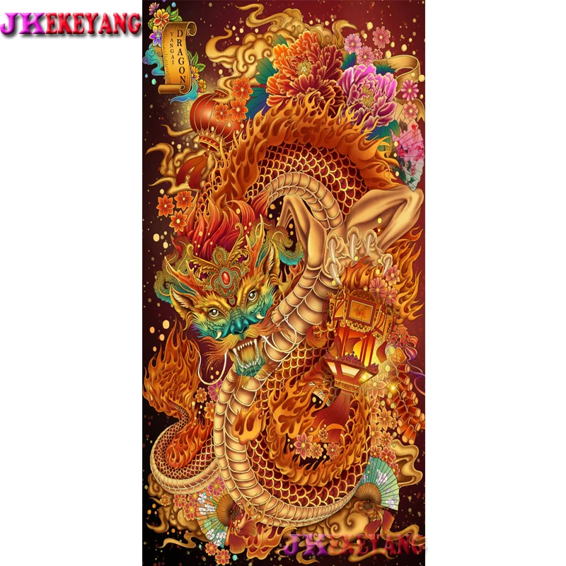 

Big Size Diamond Painting 5D Diamond Embroidery Painting Chinese dragon DIY Mosaic Gift Home Decor y4735