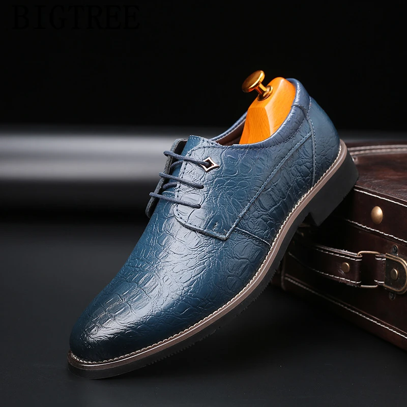 Туфли-оксфорды мужские из натуральной кожи модная деловая обувь в итальянском