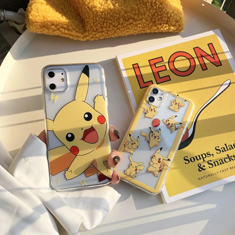 

Pokemon Pikachu Phone Case Cartoon Figure Painted Phone Cover Suitable for IPhone12Pro Max Elf Ball Phone Cases for Iphone 11
