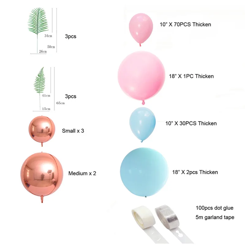 

108PCS Macaron Pink Pastel Latex Balloons arch Kit 10'/18' Foil Balloon Birthday Wedding Baby shower Party Decor Baloon Supplies