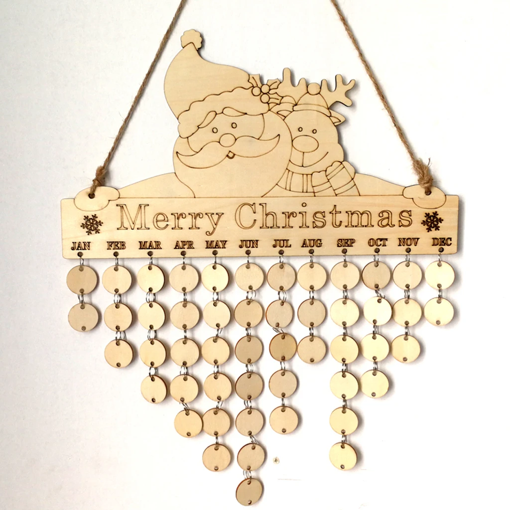 Семья и друзья деревянный день рождения напоминание календарь День трекер