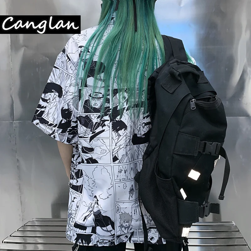 Anime Manga Print Women's Button Up Shirt - Short Sleeve Harajuku Streetwear Clothes - Graphic Cardigan Clothing - Summer Fashion for Girls image 2