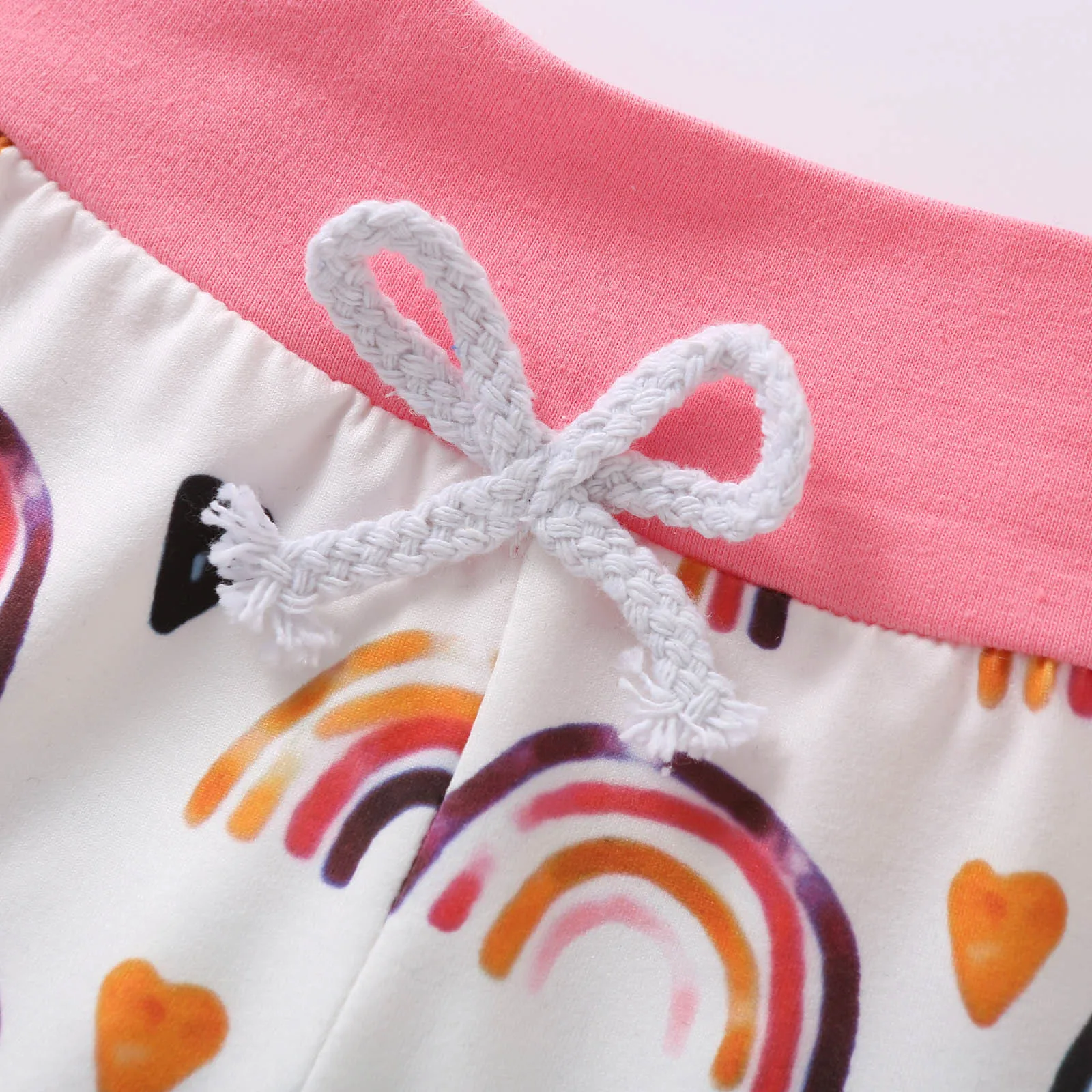 

Newborn Baby Girls Clothing Sets Rainbow Print Fly Sleeve Romper Bodysuits+Pants+Headband Set For 0-24 Months