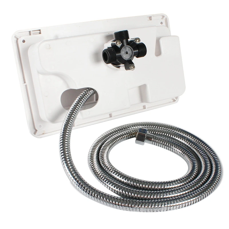 

RV Shower Box Kit with Lock-Includes Shower Faucet Shower Hose Shower Wand for Boat Marine Camper Caravan