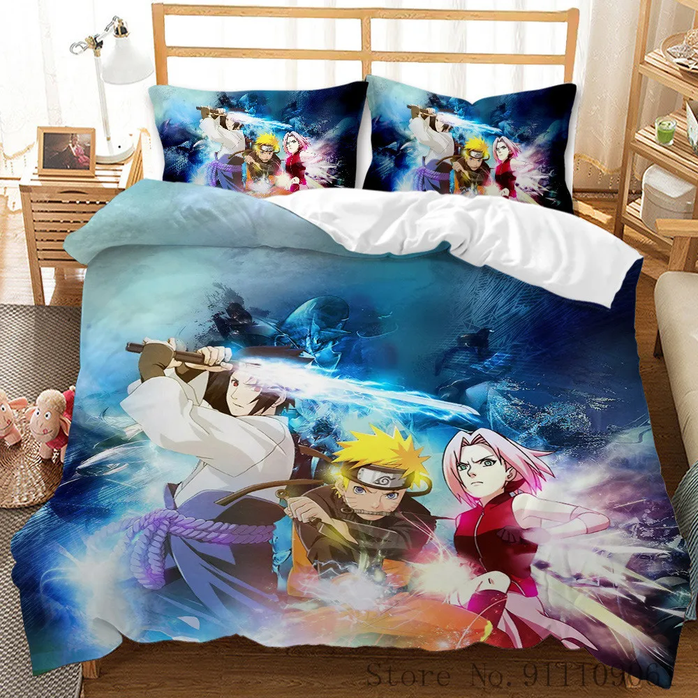 Комплект постельного белья и наволочки с 3D-принтом из мультфильма аниме