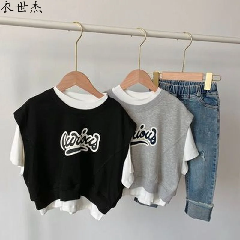 

Baby summer clothes male children's suit 2021 summer new products boy vest short-sleeved casual two-piece baby
