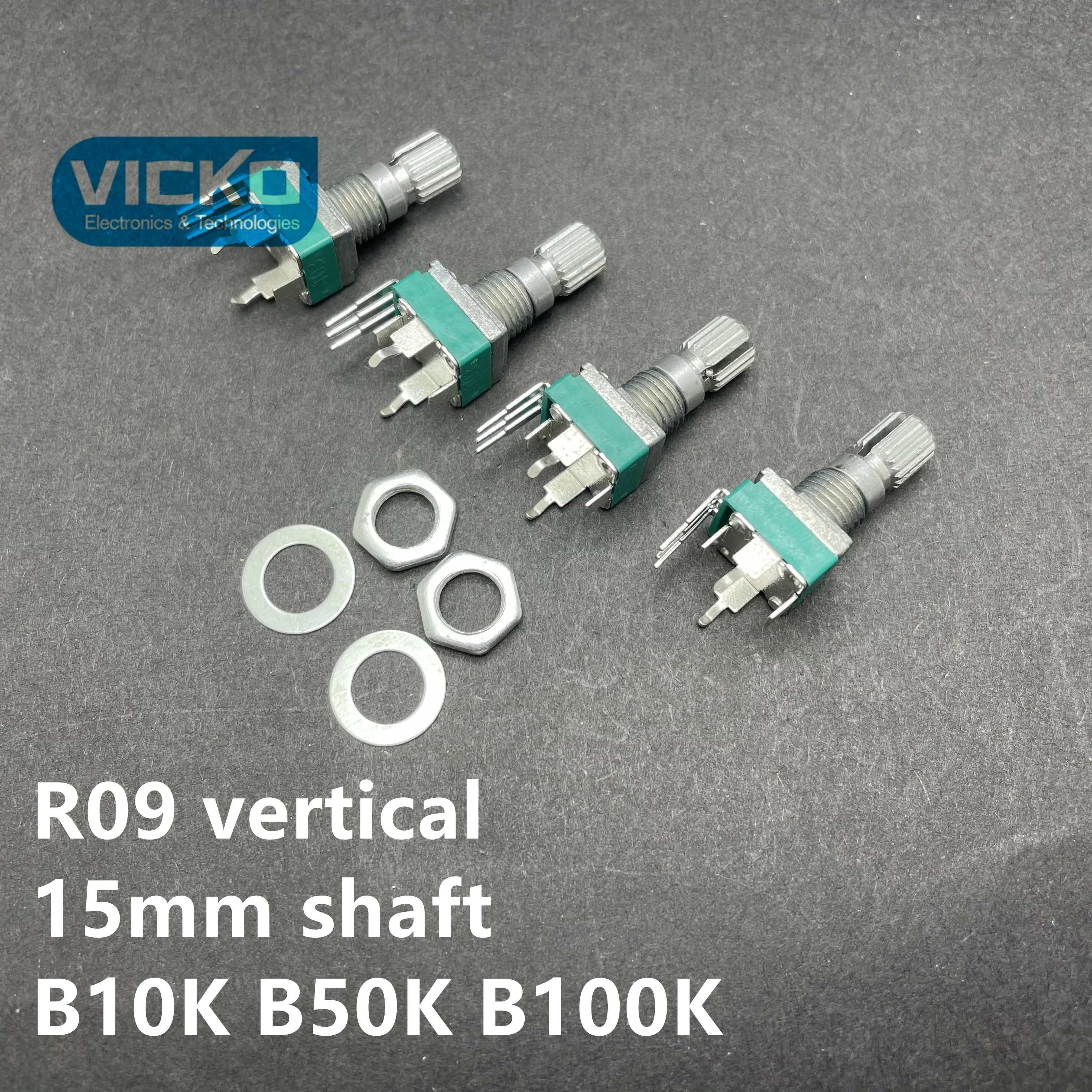 Потенциометр с точной регулировкой R09 RK09 B1K B1M B10K B20K B50K B100K B500K 15 мм RK097N вертикальный
