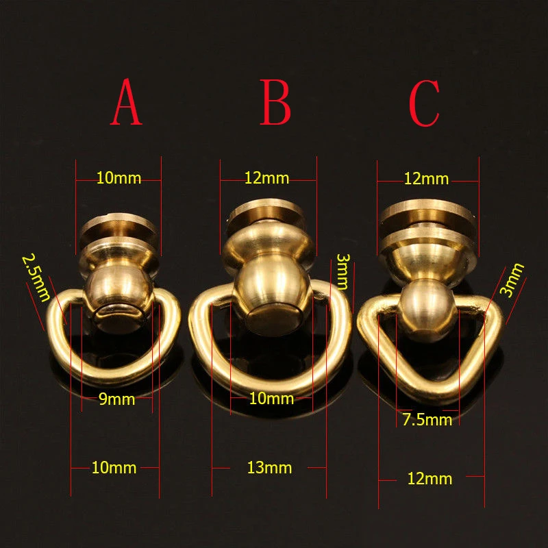 Латунный материал круглые кольца шпилы в стиле панк латунные заклепки для одежды