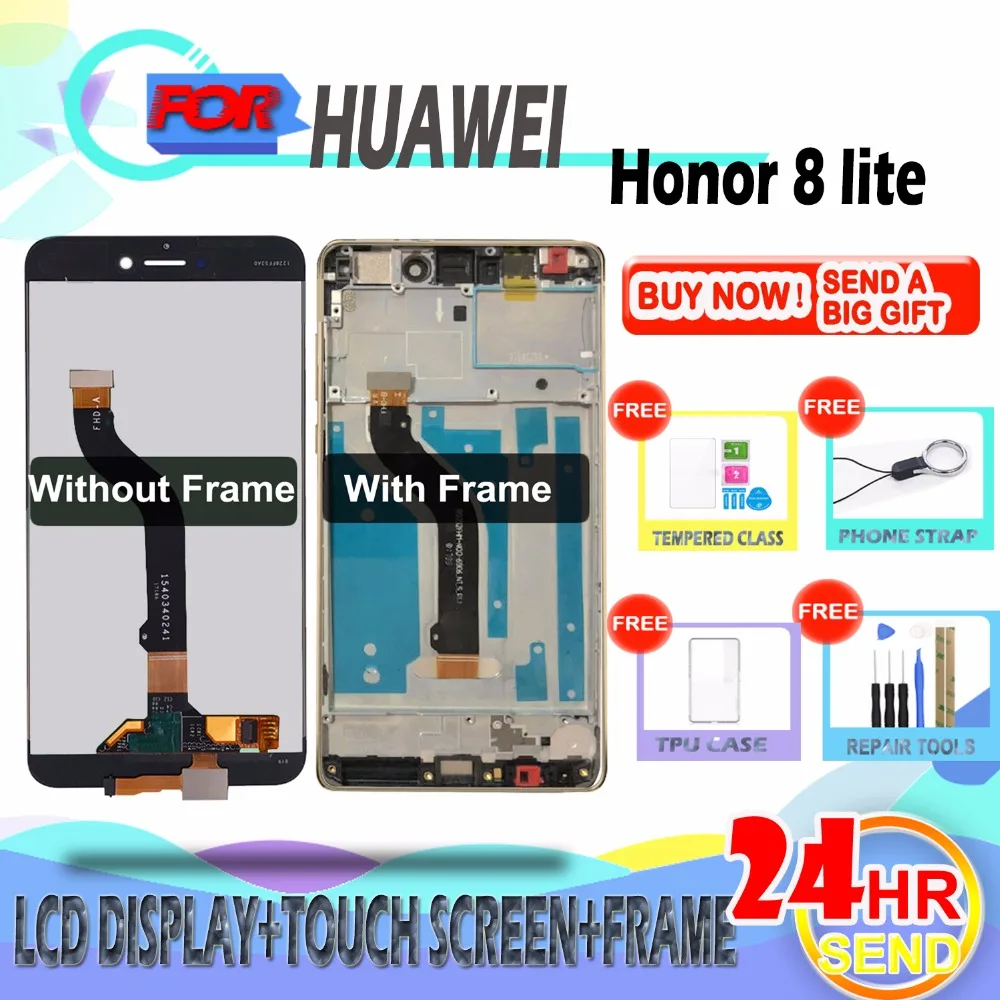 Фото SZHAIYU для huawei Honor 8 Lite Honor8 PRA-TL10 ЖК-дисплей сенсорный экран с рамкой дигитайзер