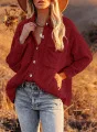 

Women Shirt Jacket Long-sleeved Casual Corduroy Autumn and Winter Buttoned Solid Color Commuter Lapel Loose Pocket Top