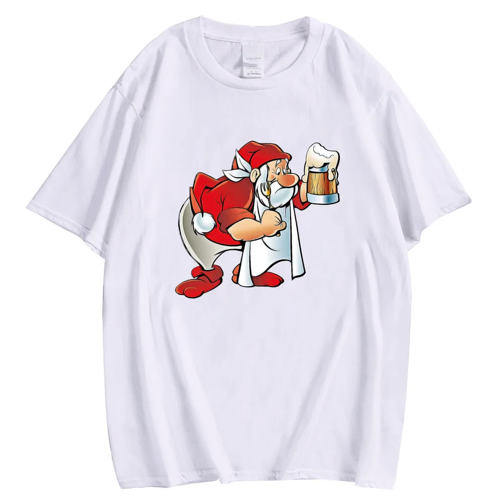 

CLOOCL Мультфильм Санта 100% хлопок футболка 3D графика Счастливого Рождества пуловеры Топы модная Харадзюку мужская одежда