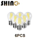 6 шт.лот 2021 распродажа Ce Rohs Декор Ретро Эдисона Светодиодная лампа накаливания с пузырьковыми шариками G45 E27 4 Вт 220 В 4000k для украшения спальни