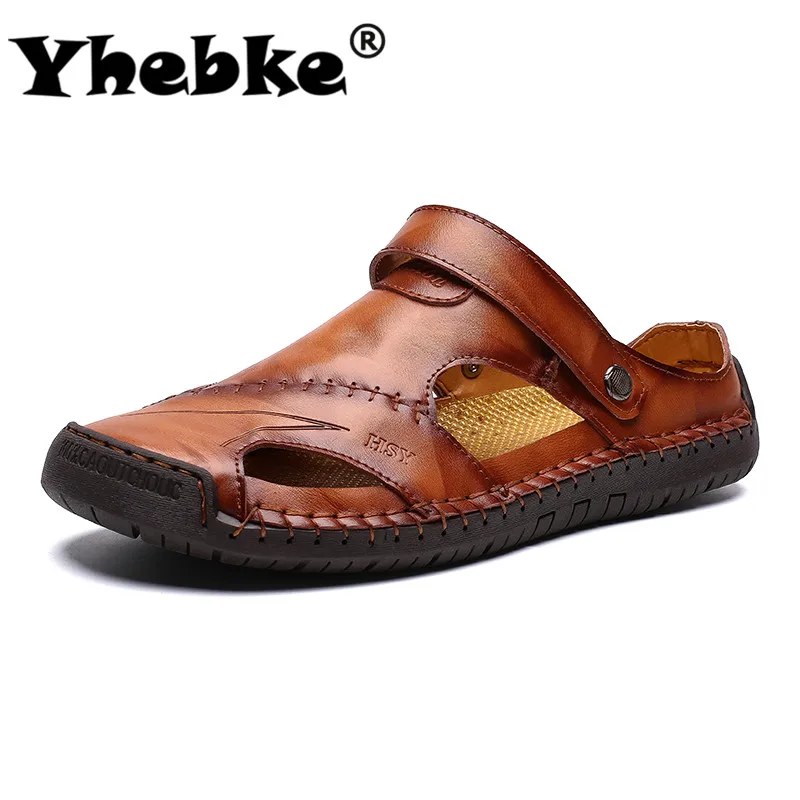 Yhebke/мужские повседневные сандалии Высококачественная обувь из натуральной