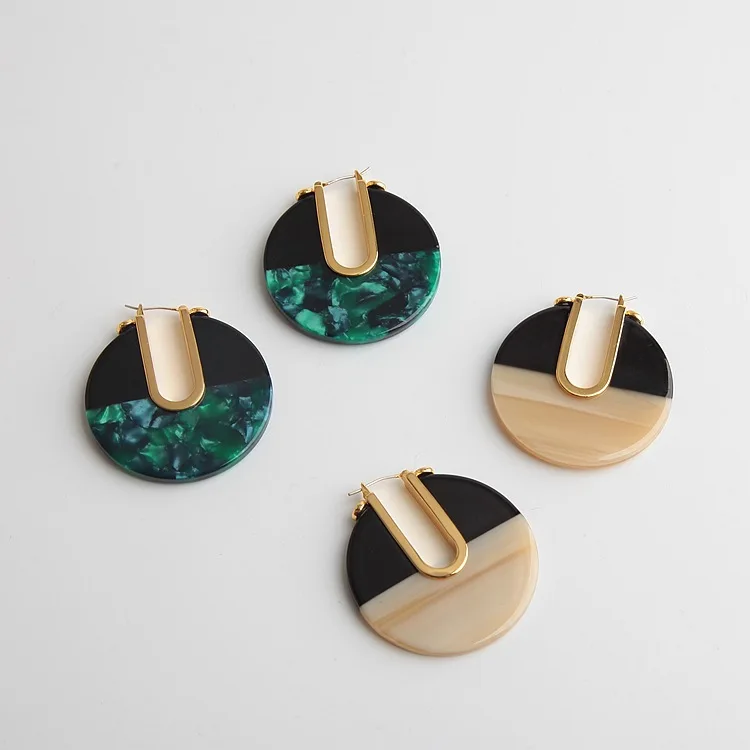 Европейские и американские модные ювелирные изделия цветные круглые серьги из