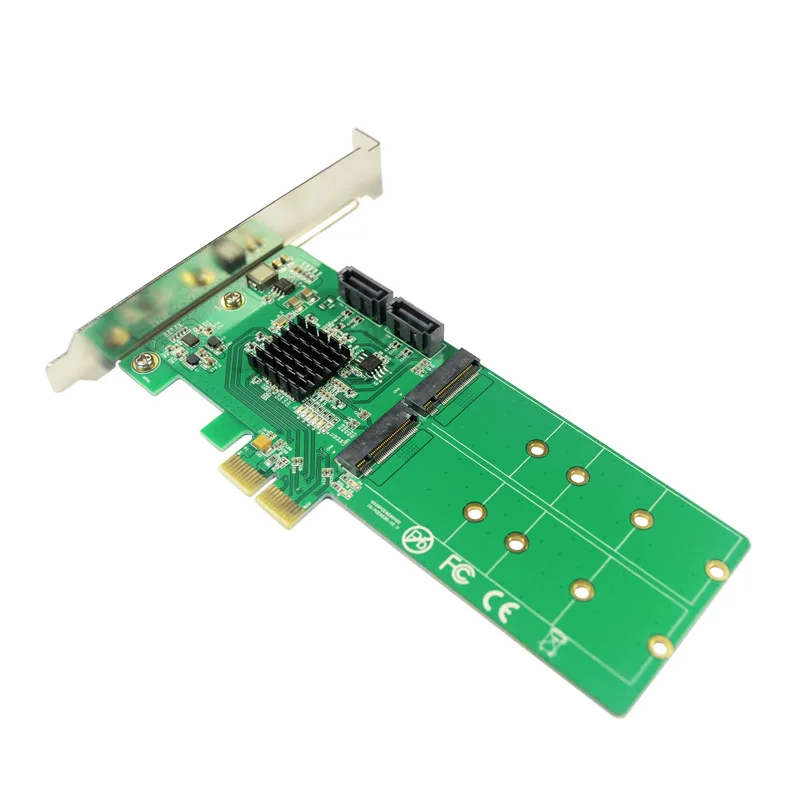 PCIe в 2x M.2 NGFF SSD + SATA3.0 аппаратная RAID карта 0 1 10 и HyperDuo| |