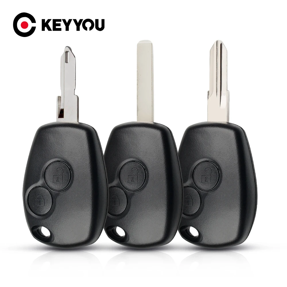 

KEYYOU 10x Remote Car Key Shell Fob 2 Buttons Case For Renault Duster Clio DACIA 3 Twingo Logan Sandero Modus For Nissan Alarm