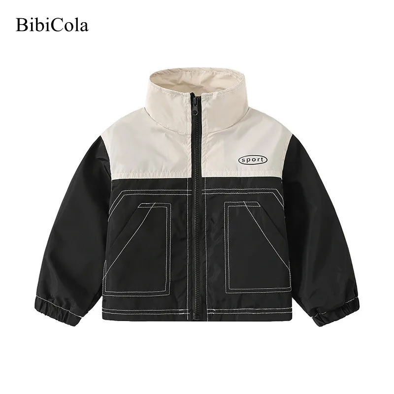 

Children Winter Jacket Toddler Boys Windproof Jacket With Splicing Plus fleece Long Sleeve Spring Fall Baby Boy Outerwear Coats
