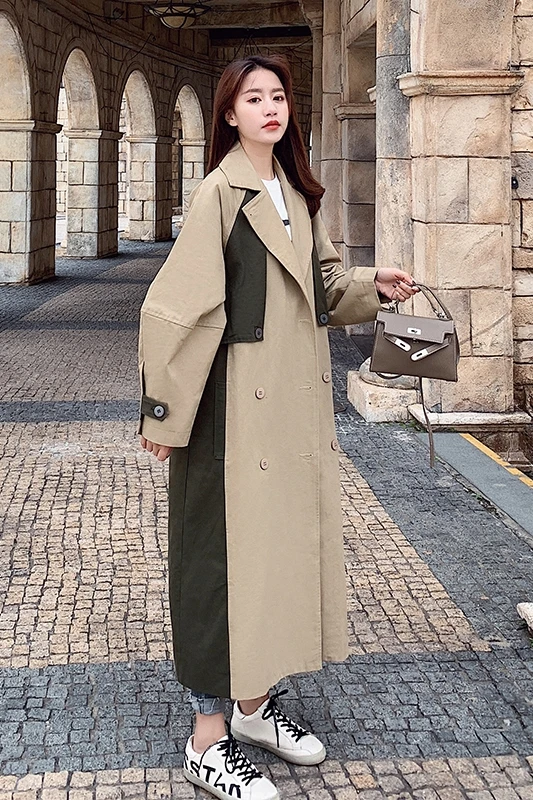 Новинка весна осень 2019 ветровка длинный стиль свободный выше колена корейский