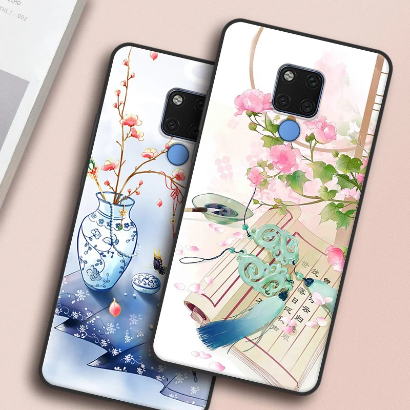 CAPAS для huawei mate 20X5G чехол мягкий силиконовый китайский стиль цветочный узор задняя