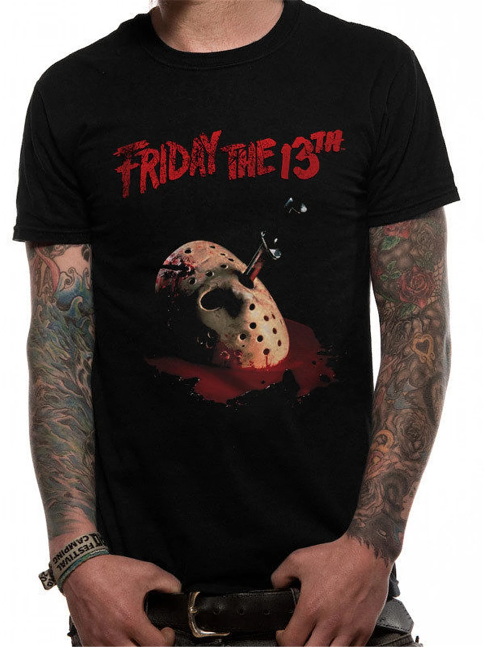 Friday The 13Th Dagger Джейсон Вурхиз Хоккейная маска Черная Мужская футболка с цифровым