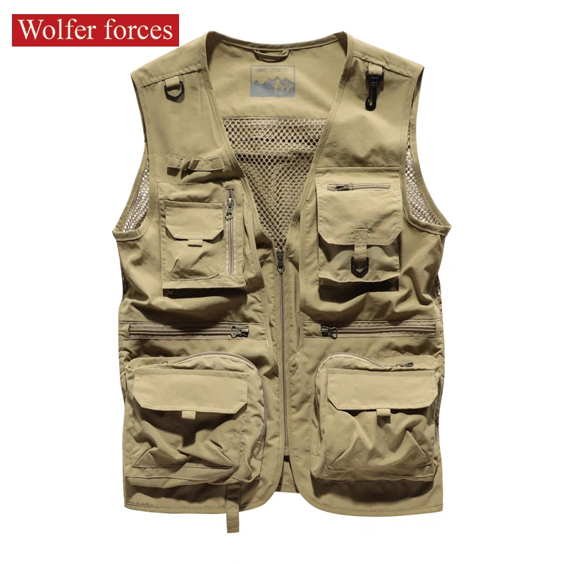 Multi Pocket Vest For Men's Summer Fishing Large Plus Size Clothing S Outerwear Branded Men's Clothing 2021 Men's Jackets Spring