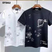 2021 dsq2 fashion trend new mens printed t shirt dt862
