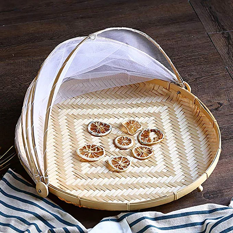 Плетеная бамбуковая корзина ручной работы плетеная для пикника фруктов овощей