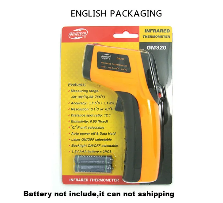 Новый инфракрасный термометр GM320 Бесконтактный температурный тестер ЖК дисплей
