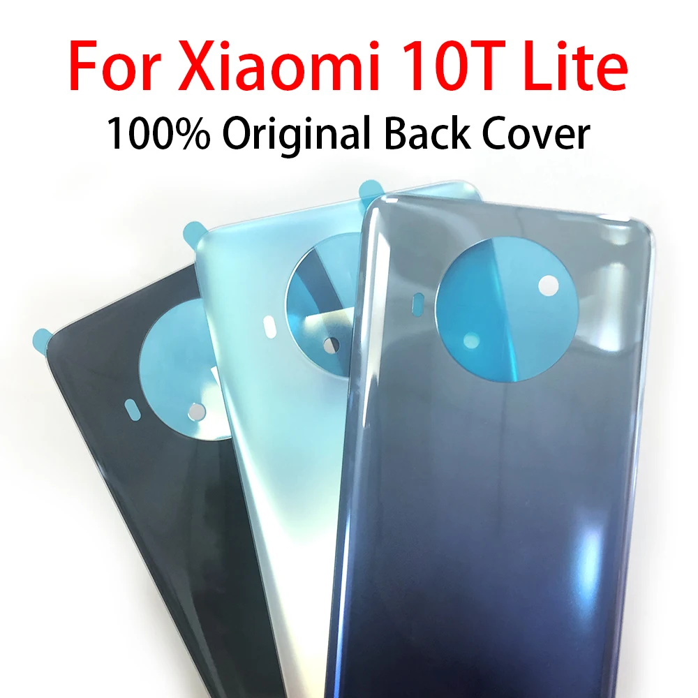 

100% оригинальный новый для Xiaomi Mi 10T Lite задняя крышка батарейного отсека с клейкой наклейкой дверь задний корпус запасные части