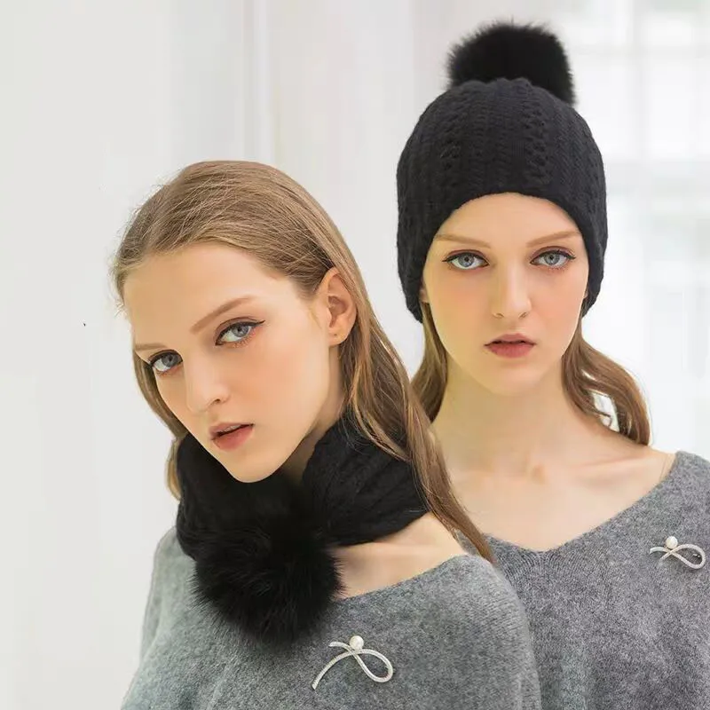 Xthree Женская кашемировая шапка двойного назначения зимняя для детей с помпоном из
