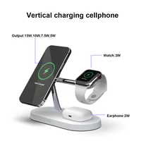 new 15w fast magnetic wireless charging dock station for iphone 13 12 11 apple watch airpods touch light charger stand