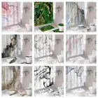 Современная мраморная занавеска для душа из водонепроницаемой полиэфирной ткани, Роскошная 3D занавеска для ванной, крышка для унитаза, коврик для душа