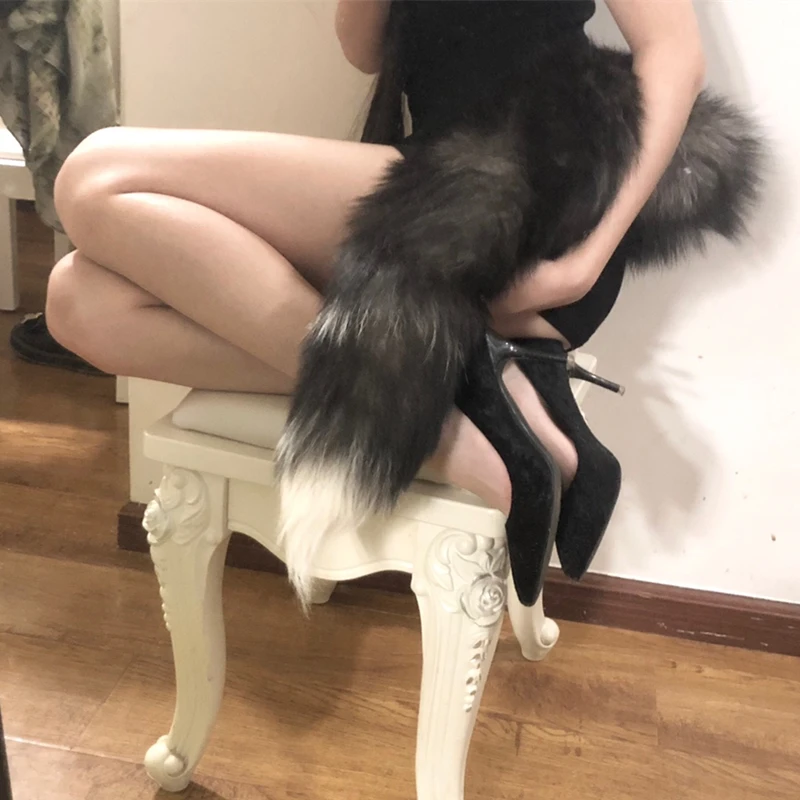 Костюм для косплея волка лисы Неко белого и черного цвета ручная работа костюм