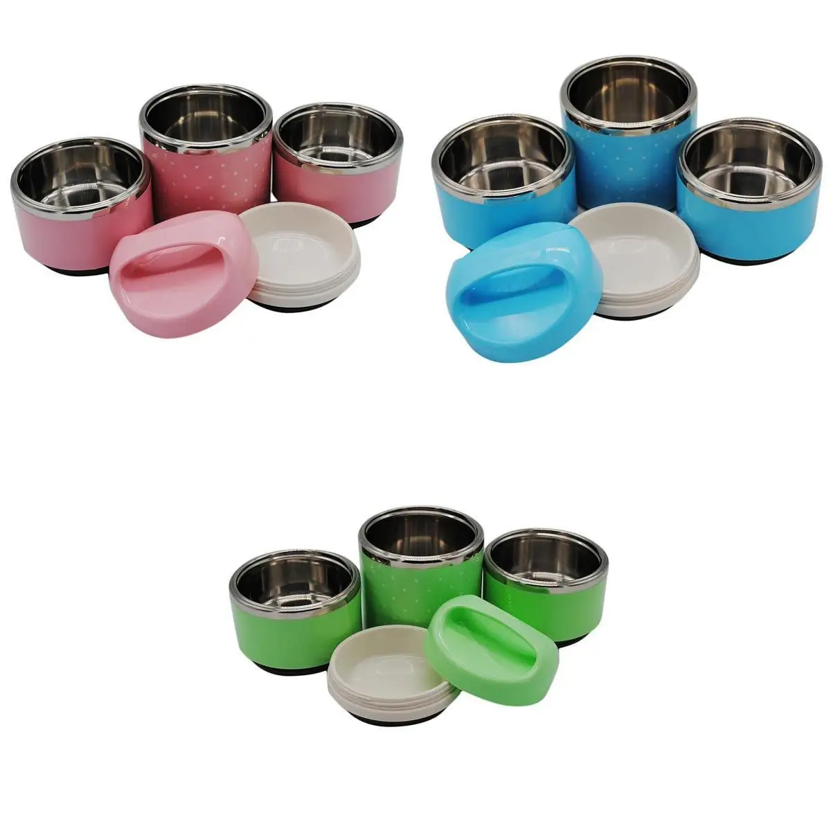 

3x Portable Insulated Bento Picnic Thermal Food Container (3-Tire)