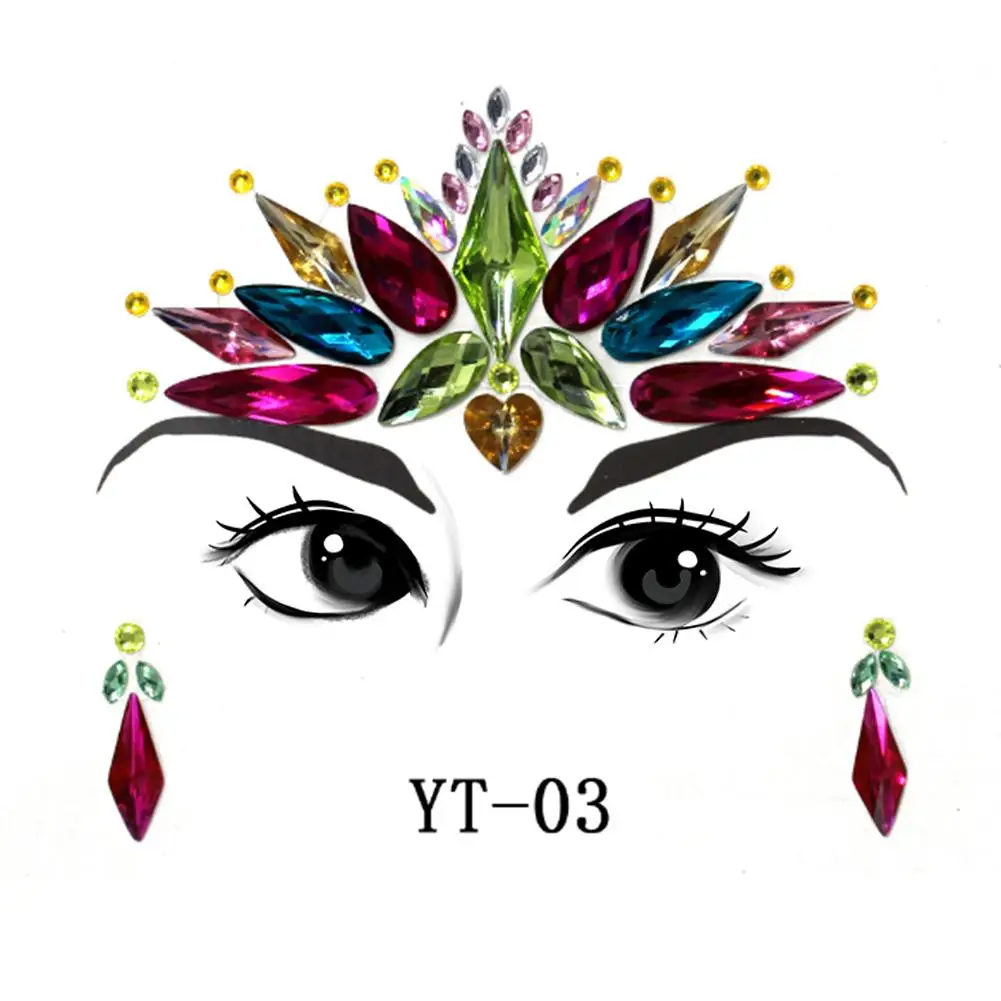 1 шт. рождественские DIY наклейки для бровей лица тела клейкие Кристальные