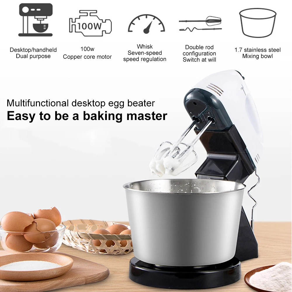 

Electric Stand Mixer With 1.7L Stainless Steel Bowl ,Kitchen Mixer Meat Grinder Cake Food Processor For Kitchen Utensils