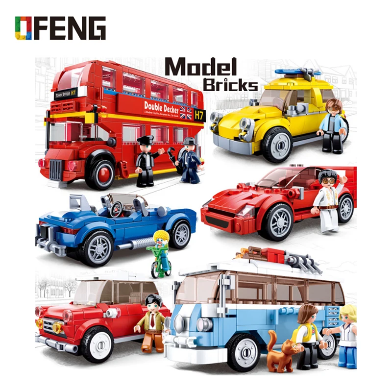 Конструктор из строительных блоков городской автомобиль совместимый с