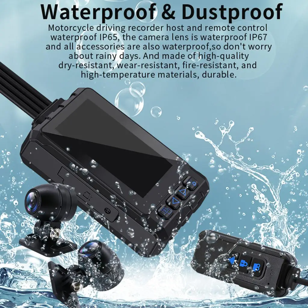 

Driving Camera 3 Inch 150 Degree IP65 Waterproof LCD Screen for Motorbike