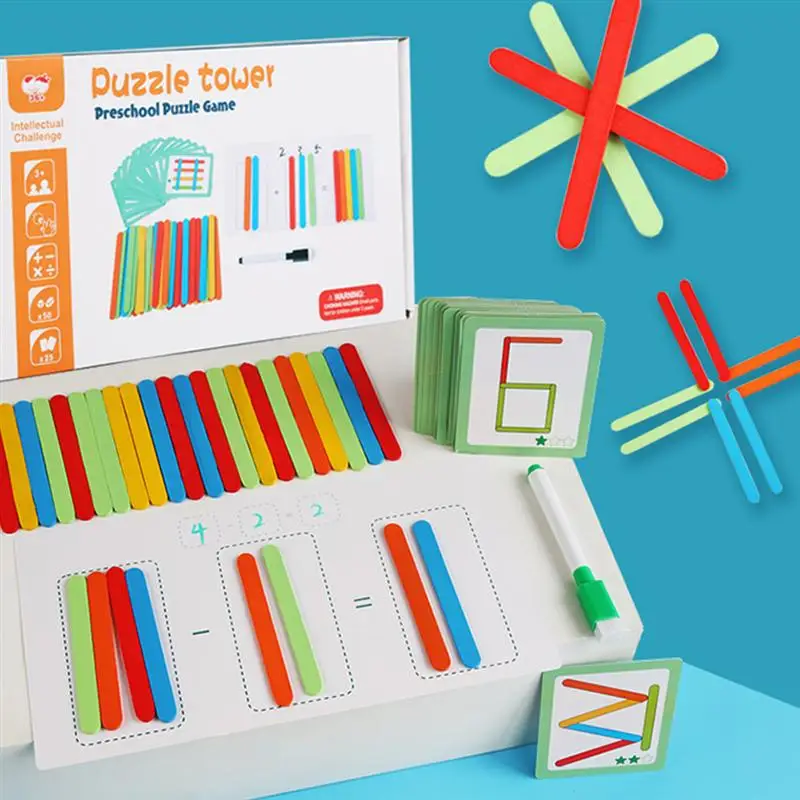 

1 Set Kids Arithmetic Rods Math Learning Enlightenment Math Counting Rods