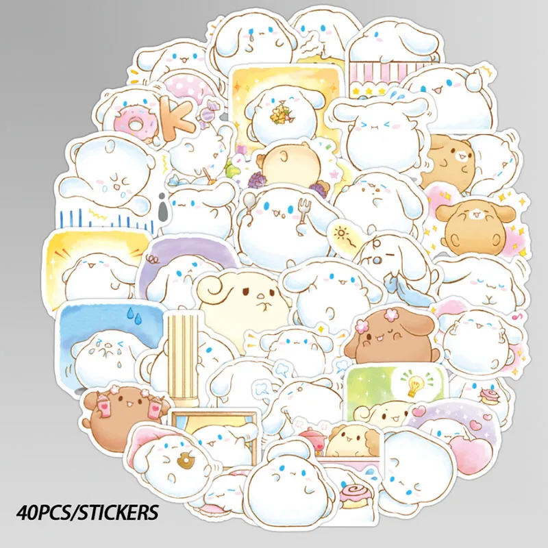 

40 pcs Cute big-eared dog Graffiti Waterproof Skateboard Travel Suitcase Phone Laptop Luggage Stickers Cute Kids Girl Toys