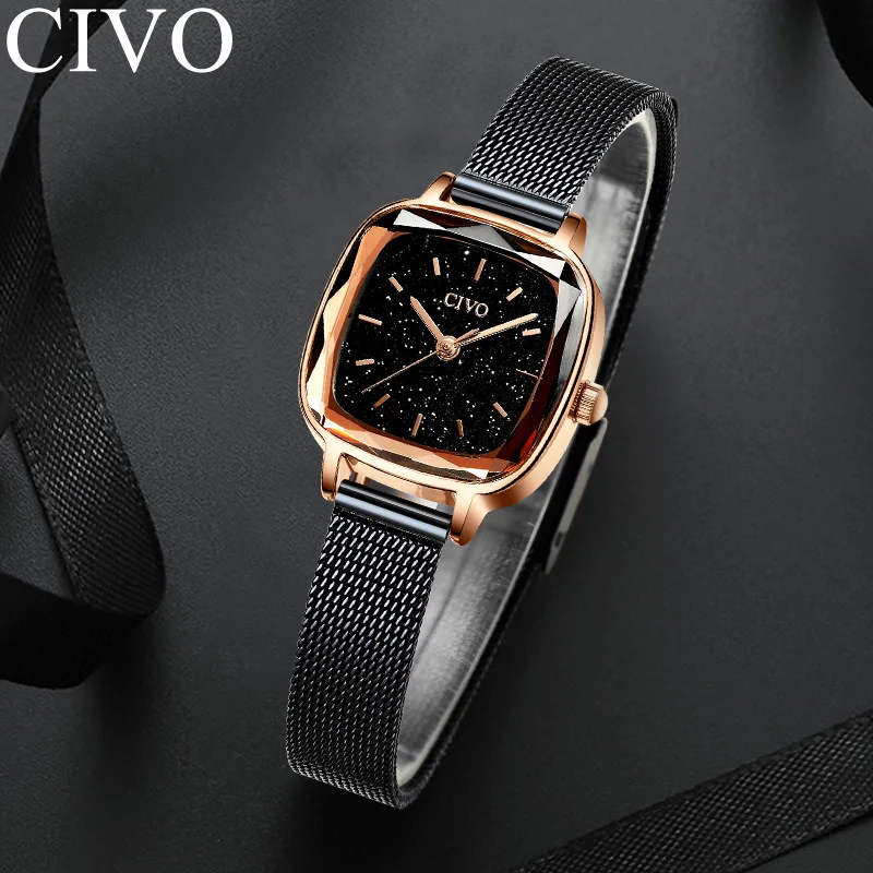 CIVO женские часы Montre Femme 2019 кварцевые для девочек Роскошный Браслет сетка ремешок