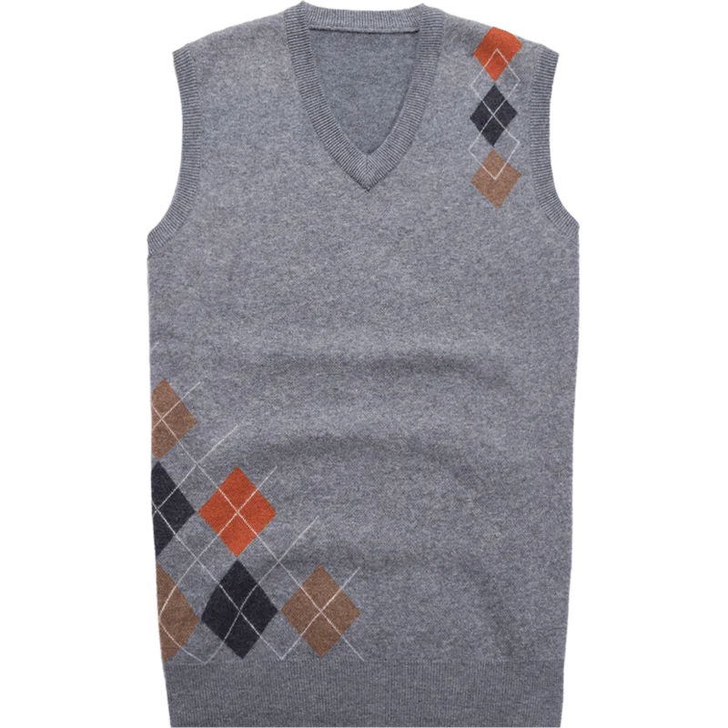 100% шерсть повседневный жилет классический дизайн мужской вязаный без рукавов с