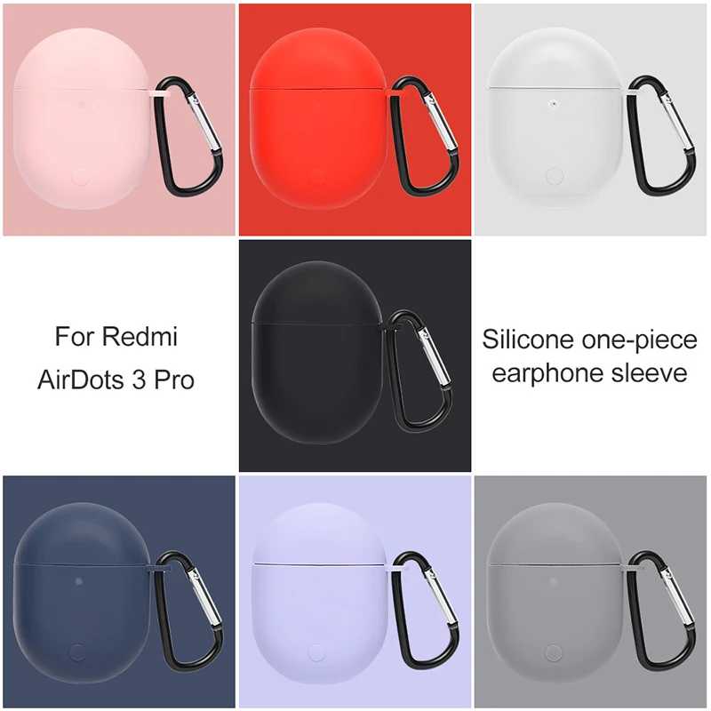 Мягкий силиконовый защитный чехол для наушников Xiaomi Mi Buds 3 Pro/Redmi AirDots Pro с крючком