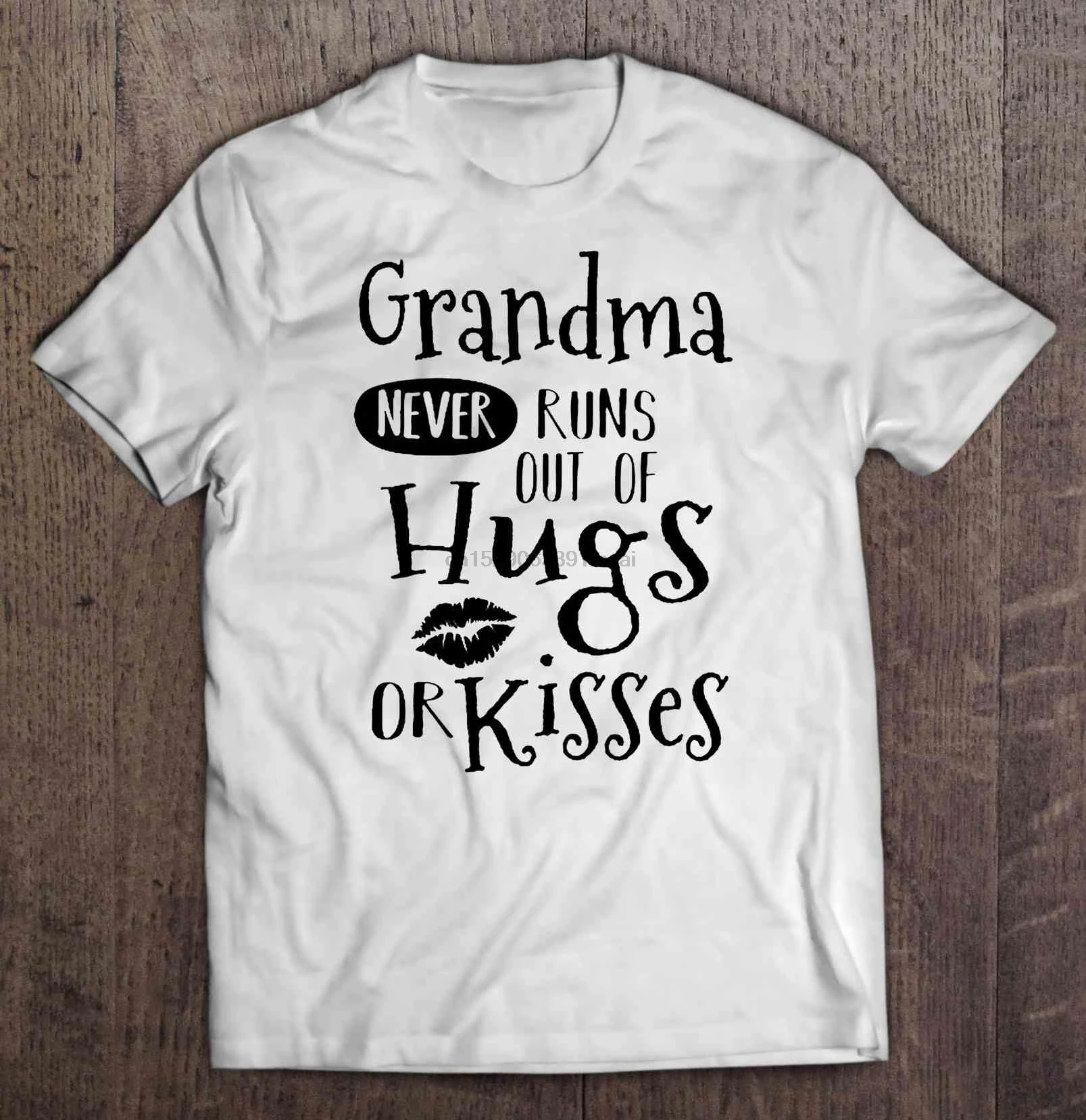 Мужская забавная футболка модная с надписью Grandma Never Miss Of Hugs Or Kisses женская