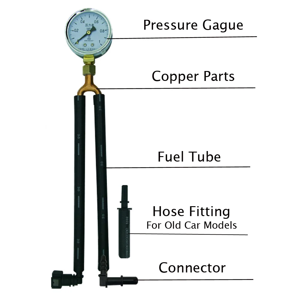 

General Automobile Gasoline Pressure Oil Pressure Gauge Fuel Pressure Test Meter Test Gasoline Pressure Tool Quick-Connect