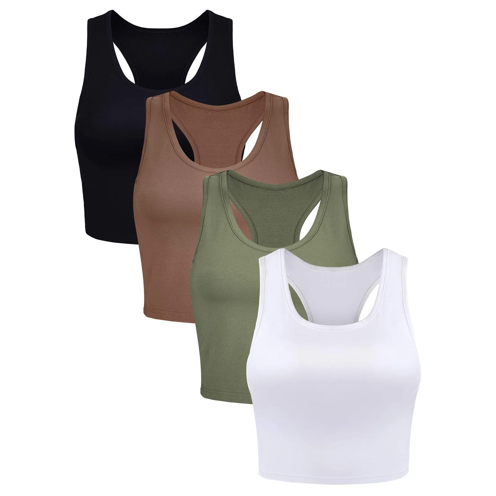 

Women Tank Top Sleeveless SportBasic Crop Blouse