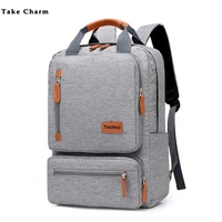 casual business men computer backpack light 15 inch laptop bag 2021 waterproof oxford cloth lady anti theft travel backpack gray