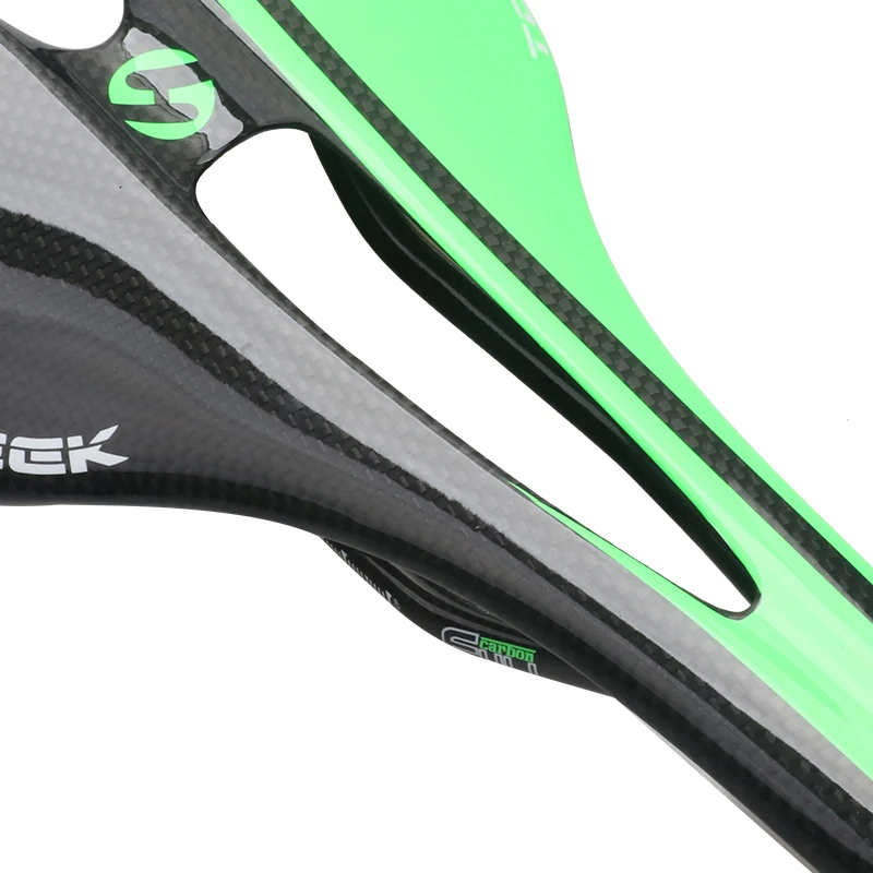 

3K Gloss Green Ultralight Cycling Mounted Bicycle Cruiserseats Cushion Mtb front Comfortable Child Bike Seat