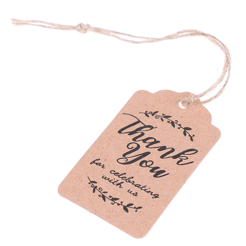 100 шт DIY крафт бумажные бирки для подарков спасибо за празднование Лейбл