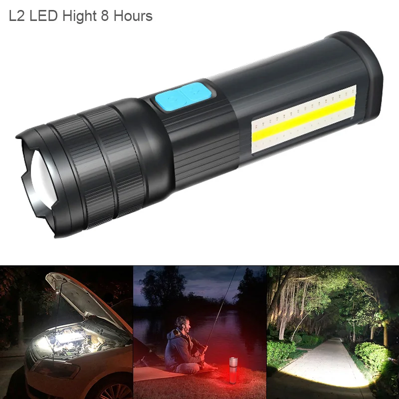 

Highlight Flashlight Mode 8 Hours L2 LED 5V COB USB Charging Multi-functional Waterproof Maintenance Emergency Work Light
